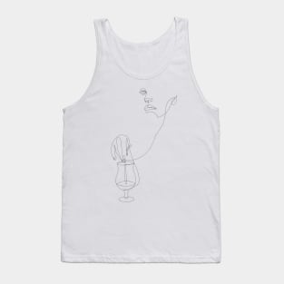 cocktail woman - one line art - thirsty thursday Tank Top